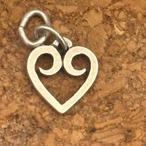 James Avery Retired Scroll  Silver Heart Charm